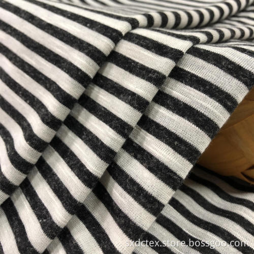 Viscose Linen Rayon Plain Dyed Stripes Clothing Fabric
